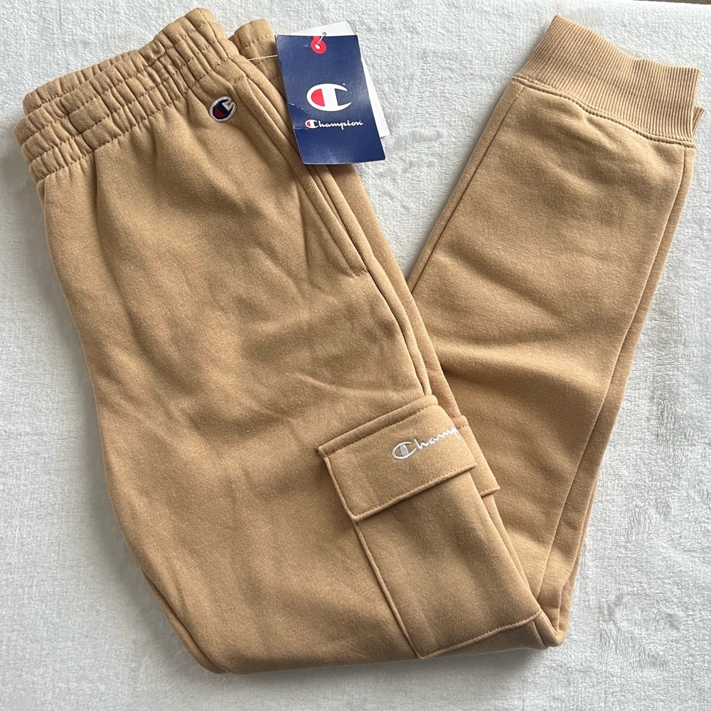 Champion Big Boys Mid Rise Cuffed Cargo Pant, Size M (10/12), Khaki color